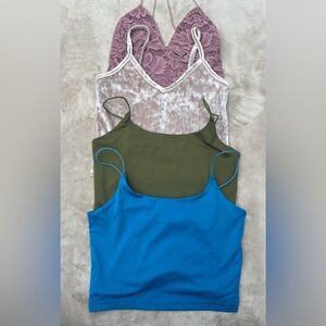 Topshop, Kimchi Blu bundle of 4 cropped tops, straps, 3/4?lined, size S